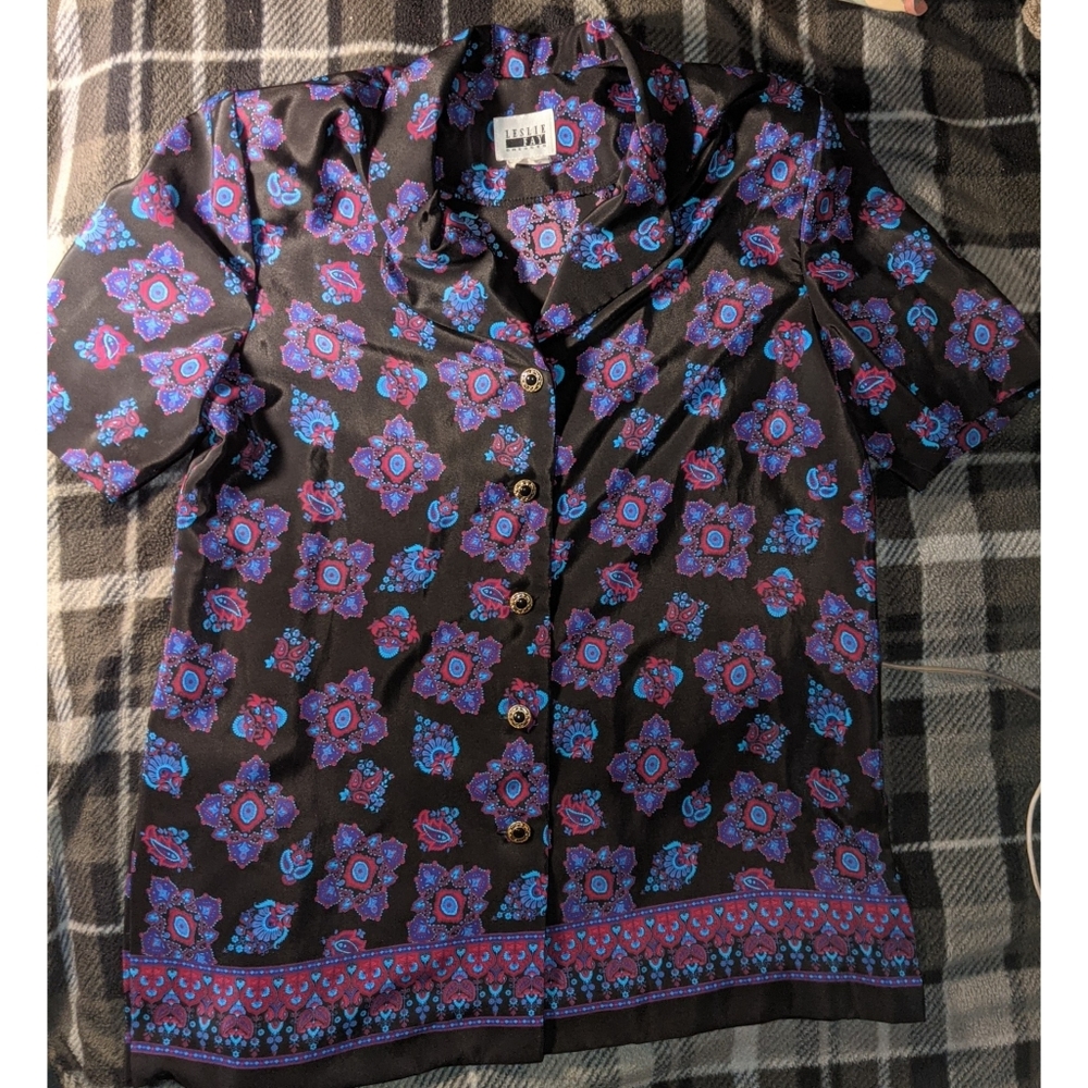 Leslie Fay Vintage Blouse Size 14 - Picture 3 of 7